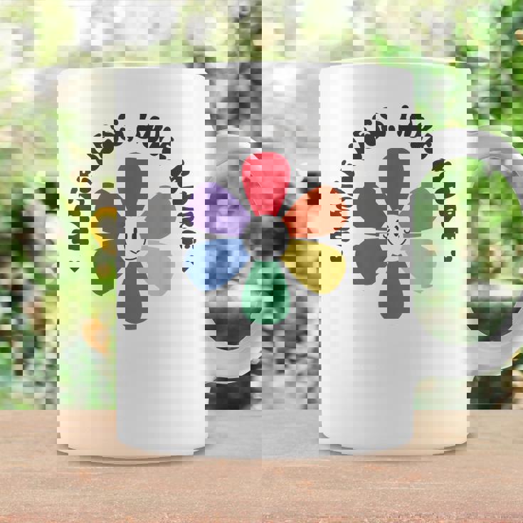 スマイル レインボー ハッピーフェイス 花 Lgbt ゲイ レズビアン プライド 月 コーヒーマグ ギフトのアイデア