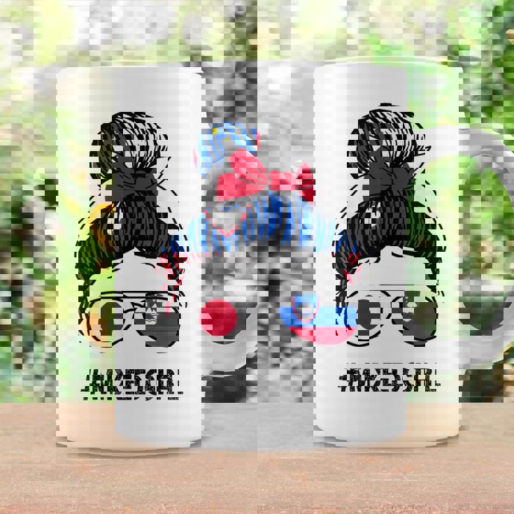 スロベニア 日本国旗 スロベニア 日本の散らかったお団子 コーヒーマグ ギフトのアイデア