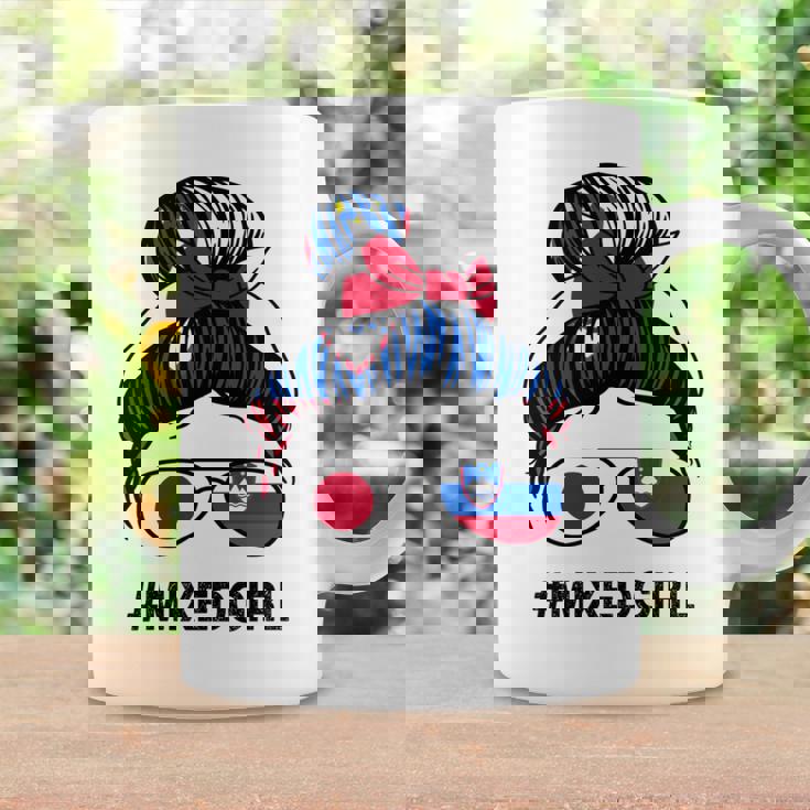 スロベニア 日本国旗 スロベニア 日本の散らかったお団子 長袖tシャツ コーヒーマグ ギフトのアイデア