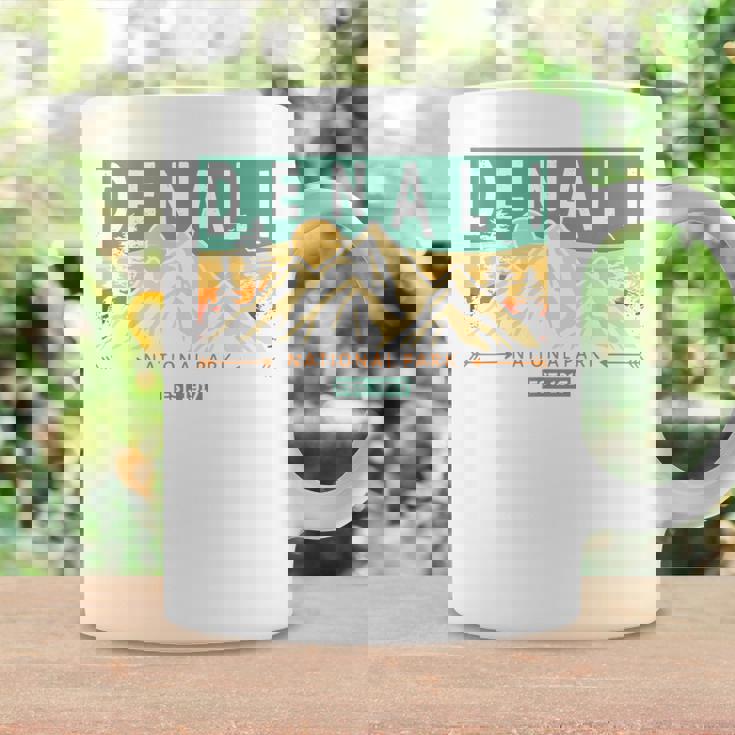 デナリ国立公園 山 自然 レトロ 夕日 ヴィンテージ コーヒーマグ ギフトのアイデア