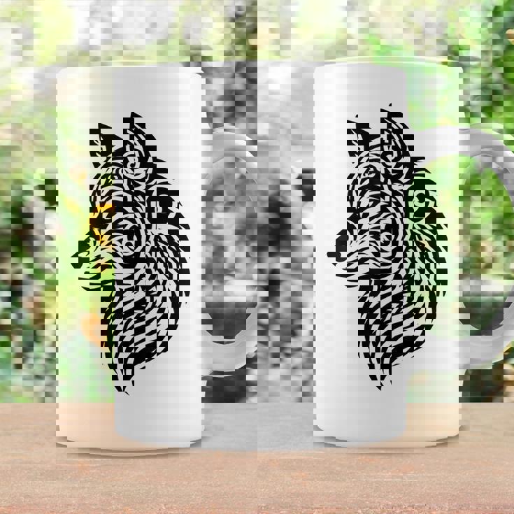 トライバルウルフ ポリネシア部族 マオリ柄 オオカミ コーヒーマグ ギフトのアイデア