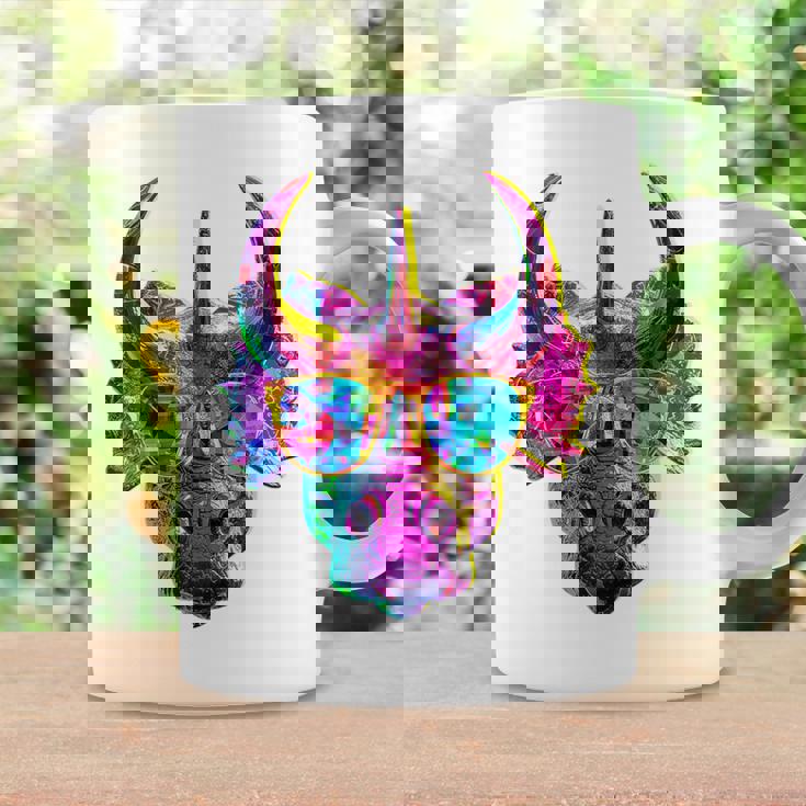 トリケラトプス 恐竜 グラフィック サングラス アートワーク トリケラトプス コーヒーマグ ギフトのアイデア