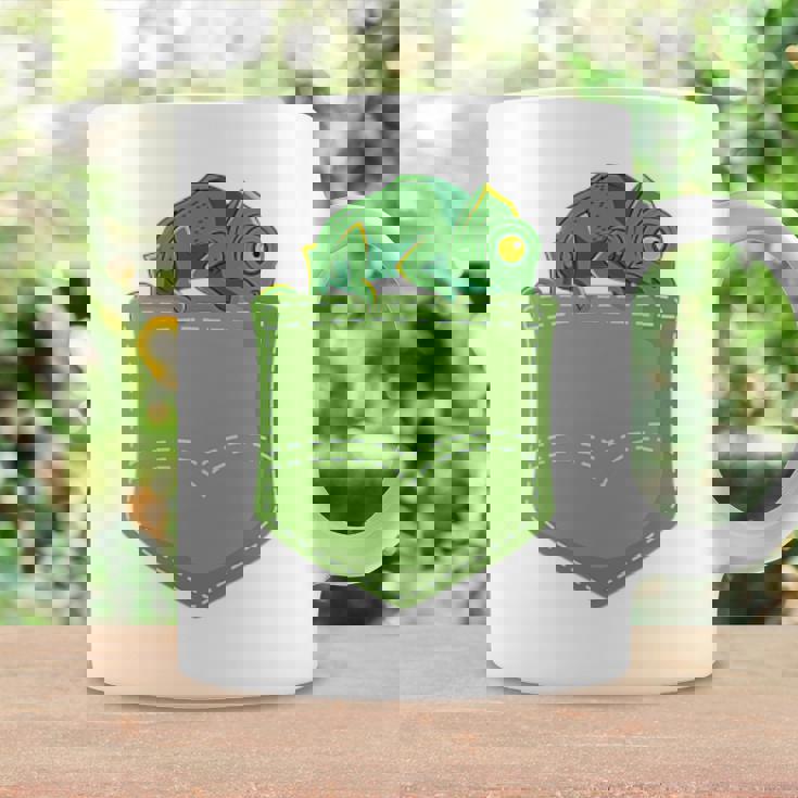 トロピカル アニマル トカゲ 爬虫類ラバー ポケット カメレオン コーヒーマグ ギフトのアイデア