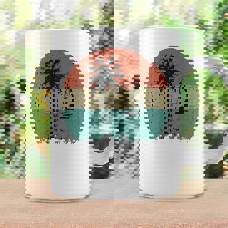 トロピカル ビーチ ヤシの木 ヴィンテージ レトロ 70年代 80年代 航海 コーヒーマグ ギフトのアイデア