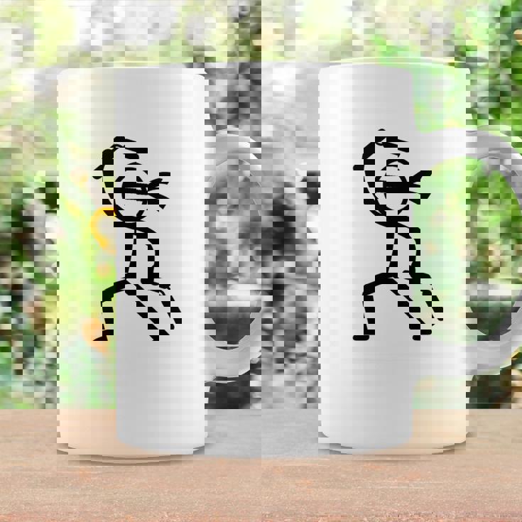 ヌンチャク棒人間クリップアートグラフィック 長袖tシャツ コーヒーマグ ギフトのアイデア