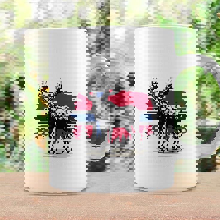 ノルウェー デザイン ヘラジカ ノルウェー国旗 自然 服装 北欧 長袖tシャツ コーヒーマグ ギフトのアイデア