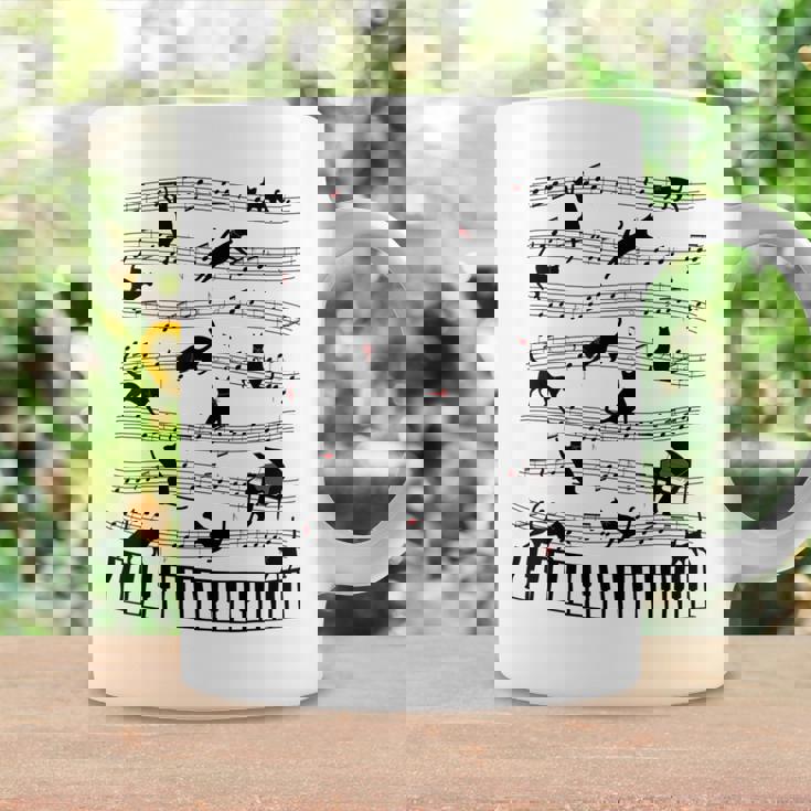 ノーティーキャット 音符付き 音楽 楽譜 おもしろ猫 ギフト コーヒーマグ ギフトのアイデア