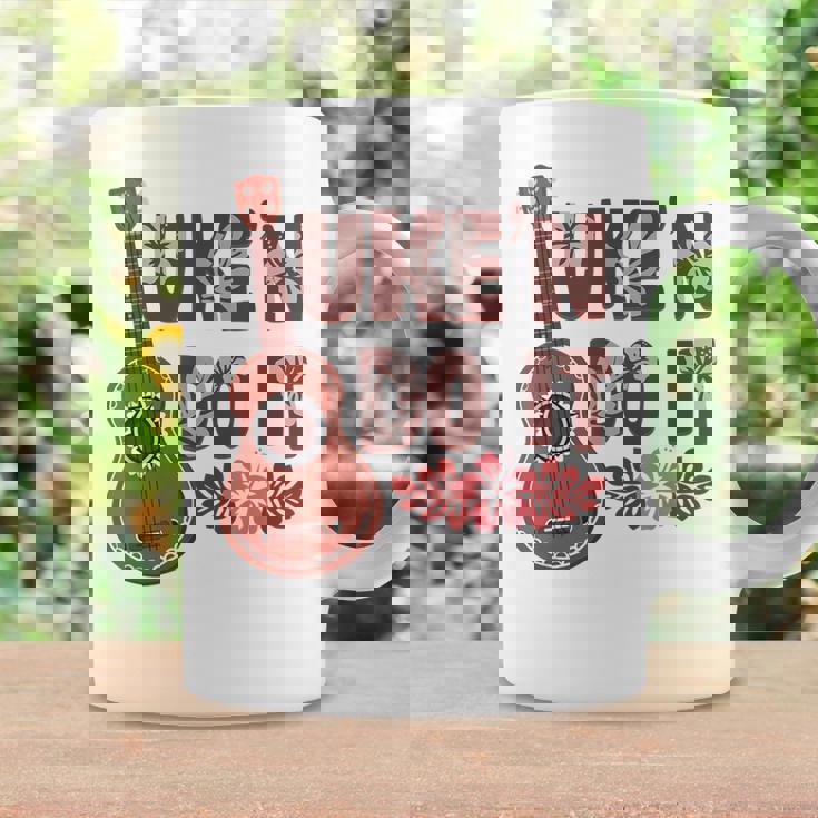 ハワイアンウクレレ ウケアンドドゥイットフラワー コーヒーマグ ギフトのアイデア