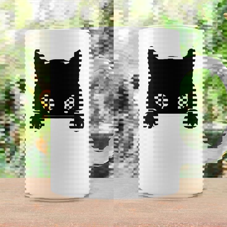 バッグの中に隠れているかわいい黒猫 猫好き 猫飼い 猫 ネコ ねこくろねこ好き 面白い サプライズ ギフト コーヒーマグ ギフトのアイデア