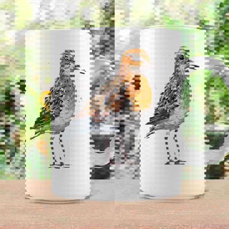 バフブレストのサンドパイパー幾何学模様のパッテンアート、かわいい鳥好き。 コーヒーマグ ギフトのアイデア