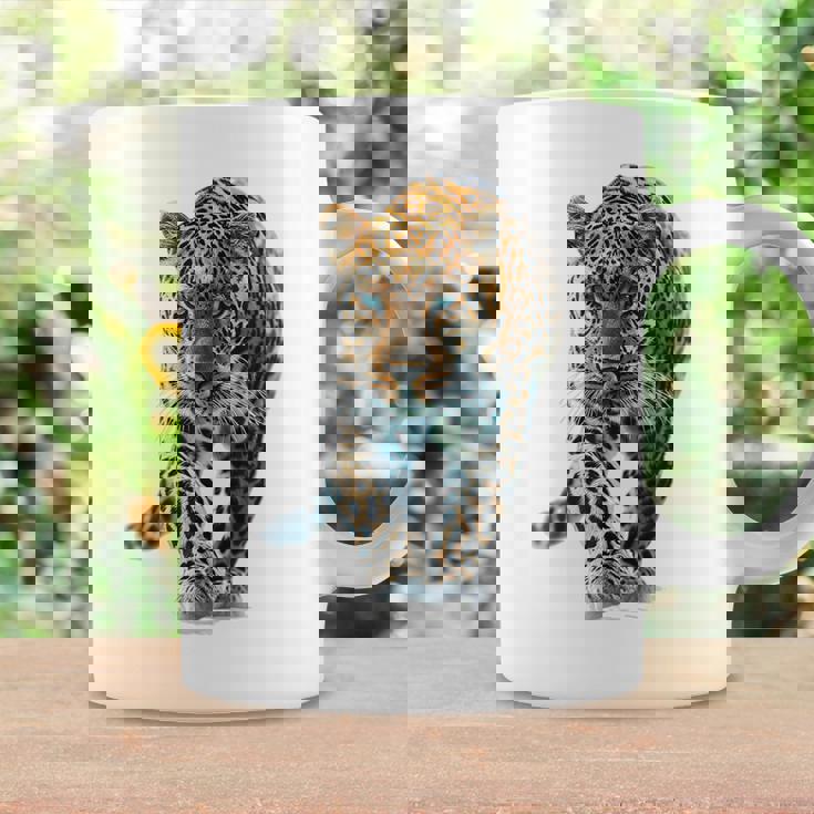 ヒョウ アニマルプリント モチーフ 描画 ポートレート ヒョウ コーヒーマグ ギフトのアイデア