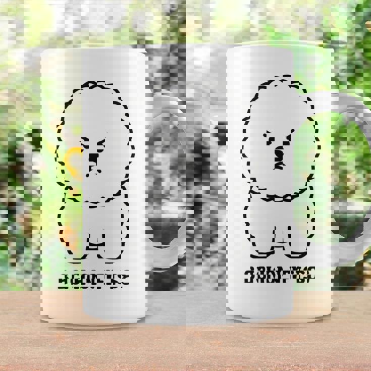 ビションフリーゼ 犬 怒る かわいい おもしろ イラスト シンプル 簡単 Bichon Frise 長袖tシャツ コーヒーマグ ギフトのアイデア