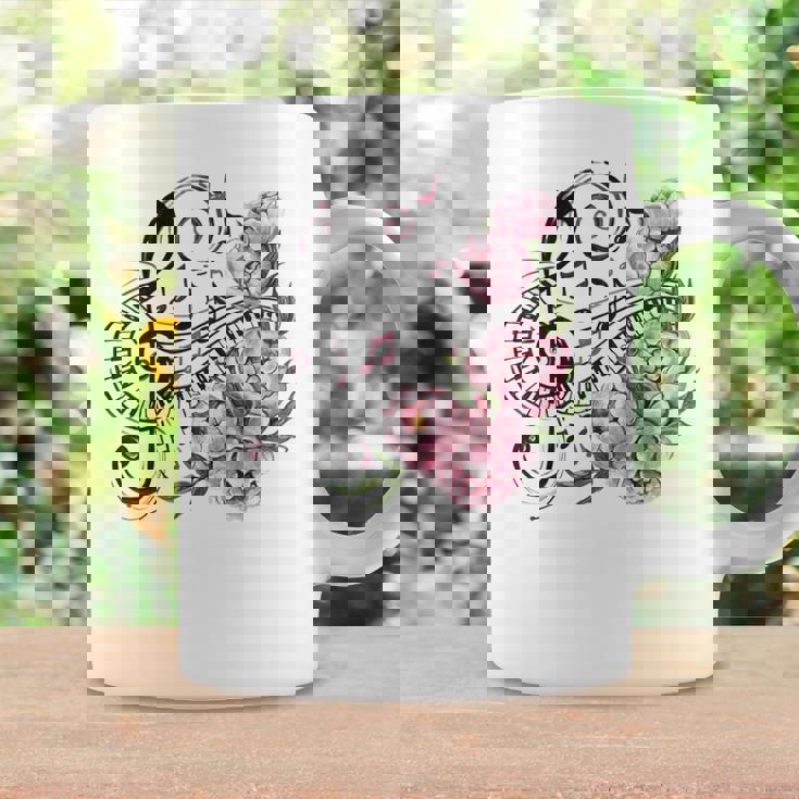 ピアノの鍵盤、音符、花 コーヒーマグ ギフトのアイデア