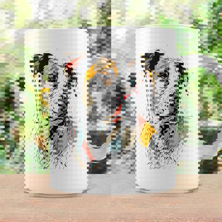 ピットブル 抽象 ペット お絵かき イラスト 動物 ピットブル コーヒーマグ ギフトのアイデア