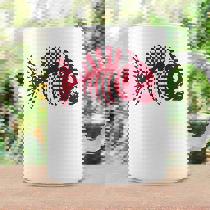 ピラニアスケルトン。魚の頭蓋骨と骨の様式化されたデザイン。 コーヒーマグ ギフトのアイデア