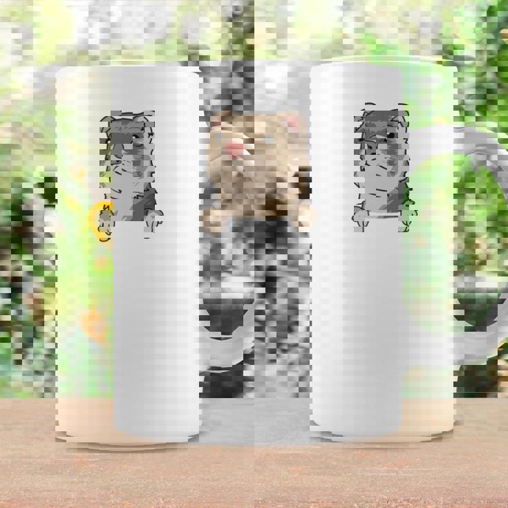 フェレット・イン・ア・ポケット ペット ファニー フェレット 長袖tシャツ コーヒーマグ ギフトのアイデア