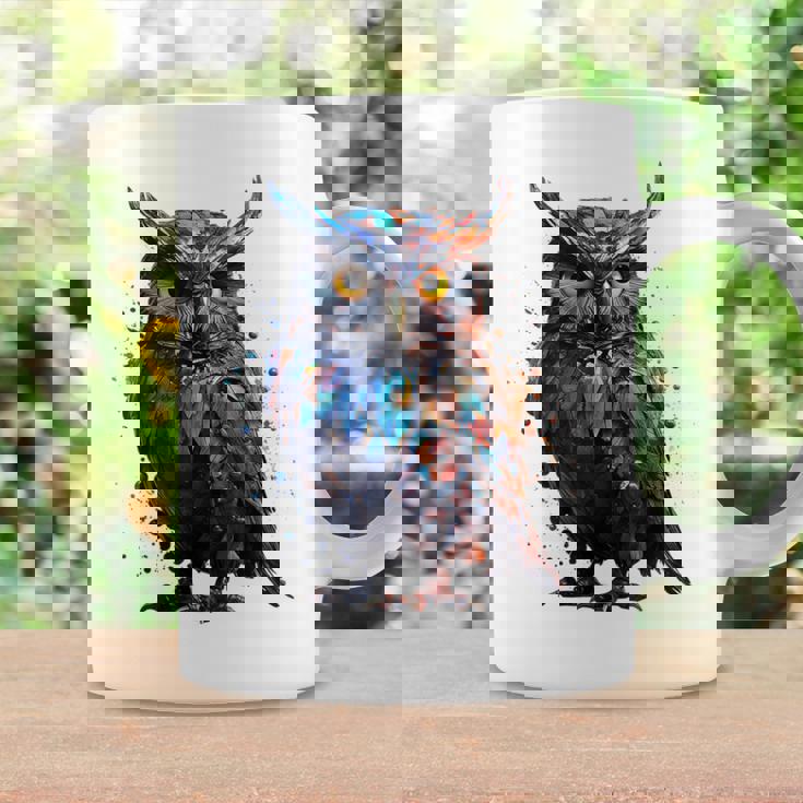 フクロウ アートワーク 動物 フクロウ コーヒーマグ ギフトのアイデア