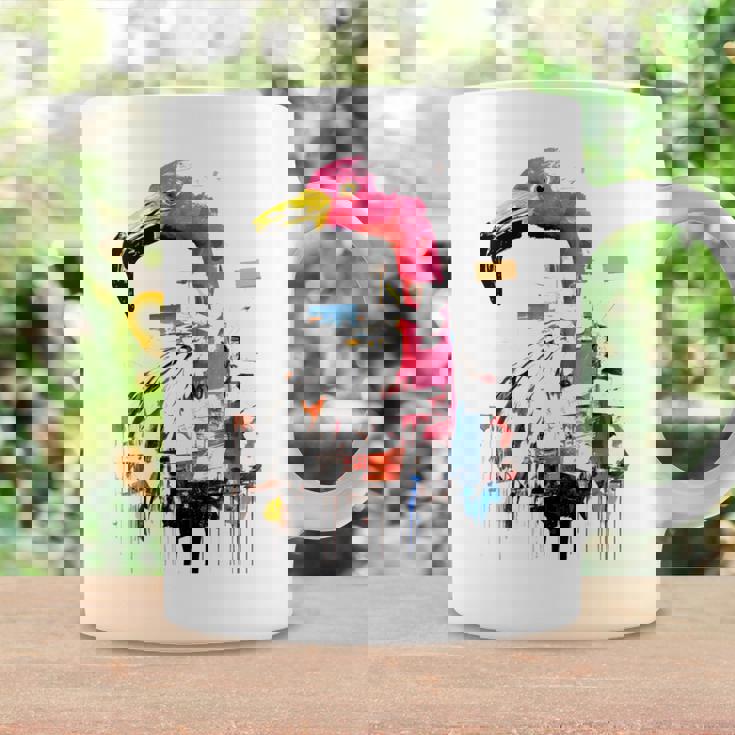 フラミンゴ 鮮やかな色 芸術的な野生動物の表現 コーヒーマグ ギフトのアイデア