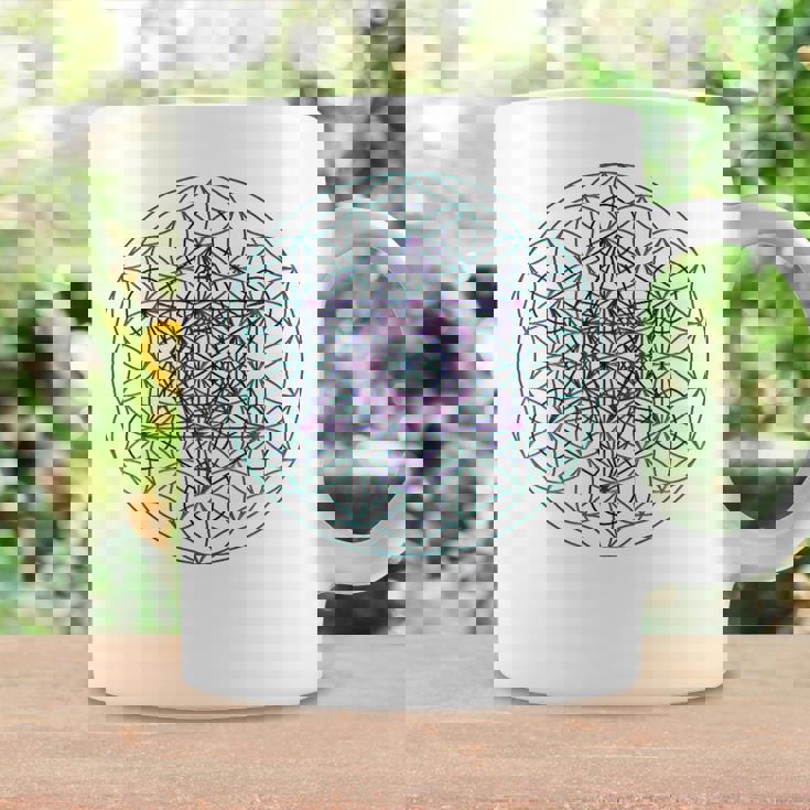 フラワーオブライフ メタトロンキューブ1シンボルtシャツ コーヒーマグ ギフトのアイデア