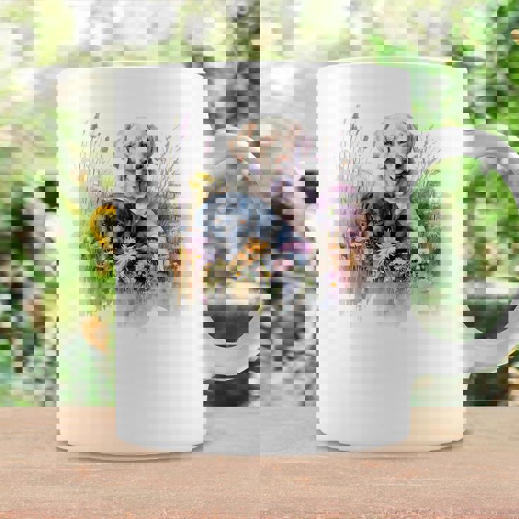 フローラルワイルドフラワー 犬 ラブラドールレトリバー コーヒーマグ ギフトのアイデア