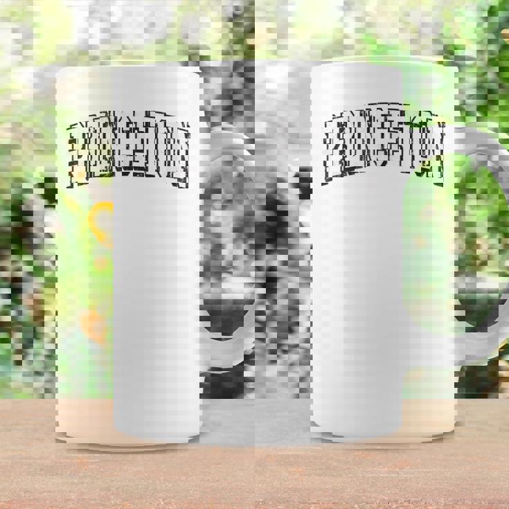 プリンストン テキサス ビンテージ アスレチック スポーツ B&W プリント コーヒーマグ ギフトのアイデア