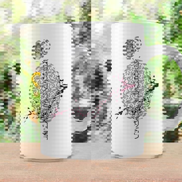 ホツマ文字 ヲシテ文字 フラワーオブライフ とほかみえみため とほかみゑひため 桜 月 アウワ 開運 言霊 宇宙 お守り コーヒーマグ ギフトのアイデア