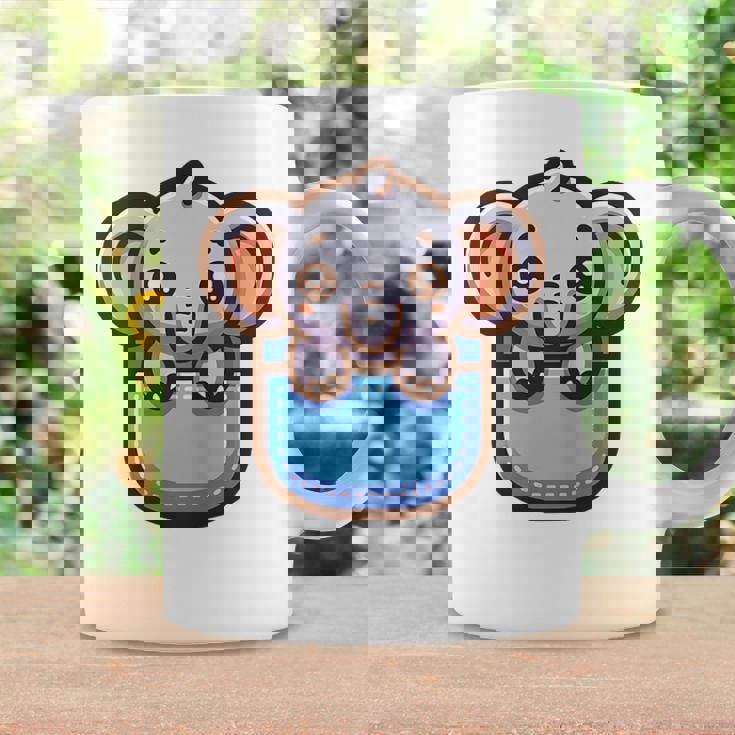 ポケットに入ったかわいい象 コーヒーマグ ギフトのアイデア