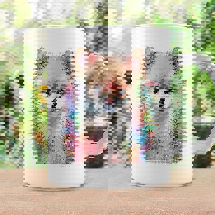 ポメラニアン 抽象画 グラフィック 絵画 動物 ポメラニアン コーヒーマグ ギフトのアイデア