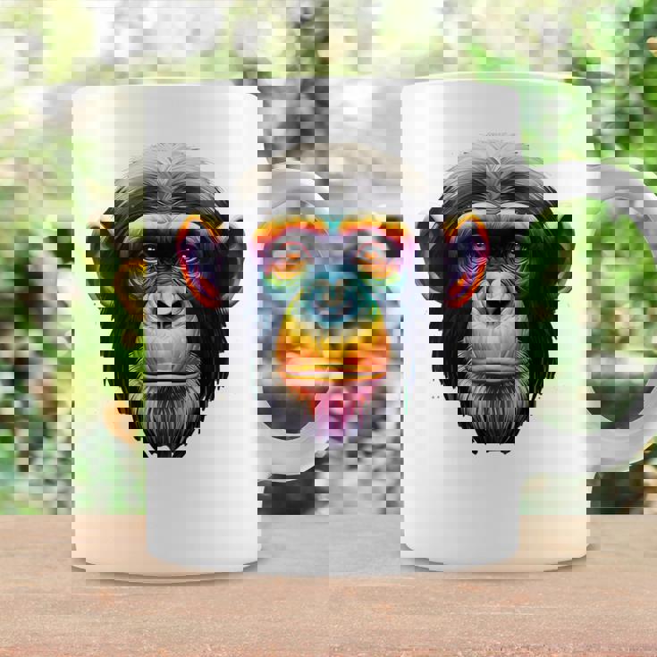 マルチカラー アート カラフル チンパンジー コーヒーマグ ギフトのアイデア