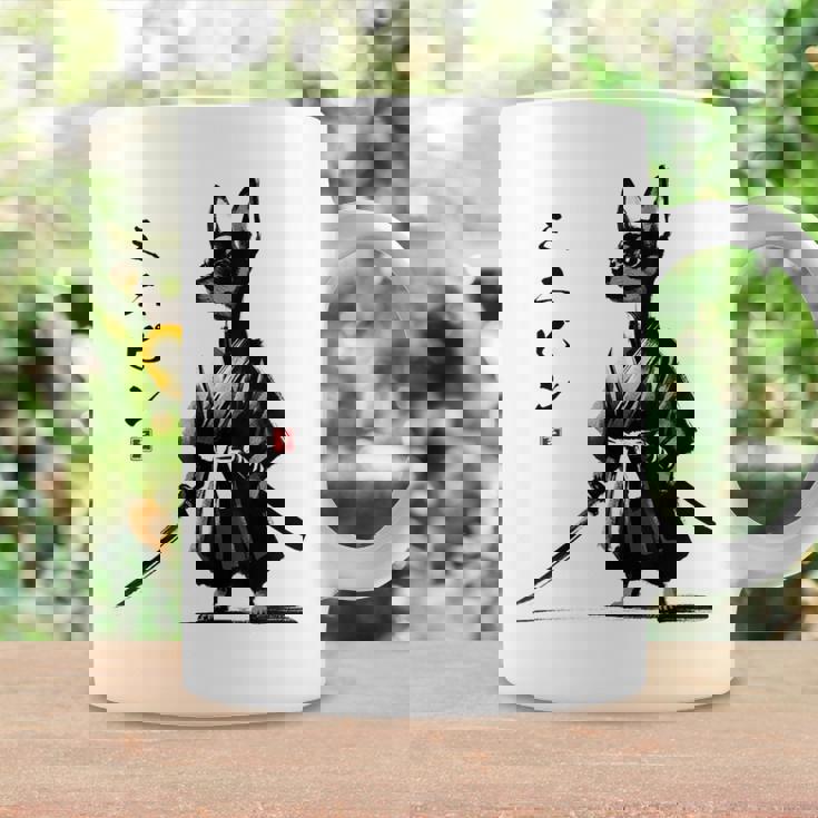 ミニチュアピンシャー 侍戦士 日本の浮世絵 アートドッグ コーヒーマグ ギフトのアイデア