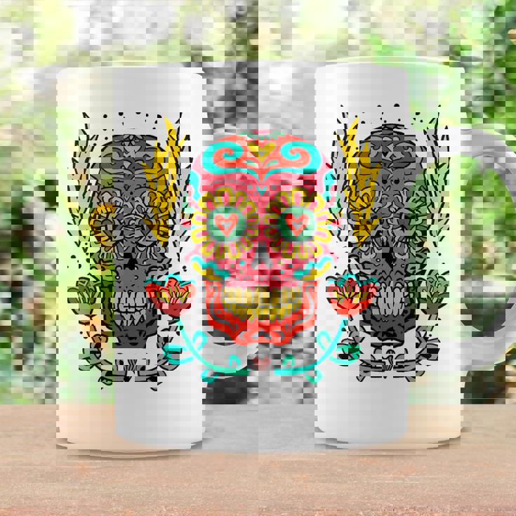 メキシカンホリデー カーニバル マスク カラフル スカル コーヒーマグ ギフトのアイデア