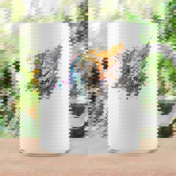 モダンビットコインアート Hodl Btc Btcアート カラフルなビットコイン コーヒーマグ ギフトのアイデア