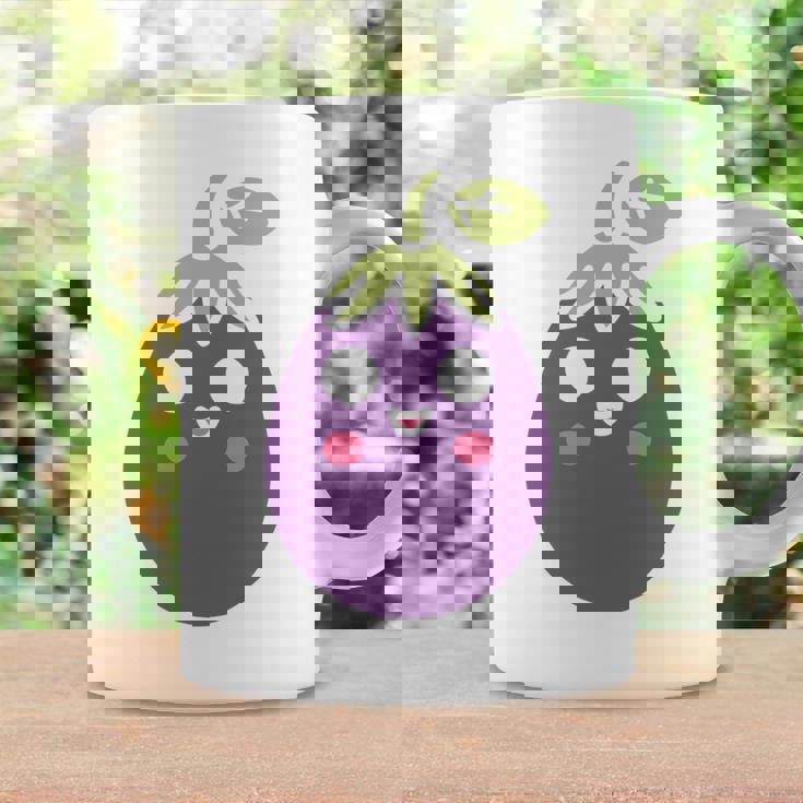 ユーモアフードナスのシンプルなナス 長袖tシャツ コーヒーマグ ギフトのアイデア