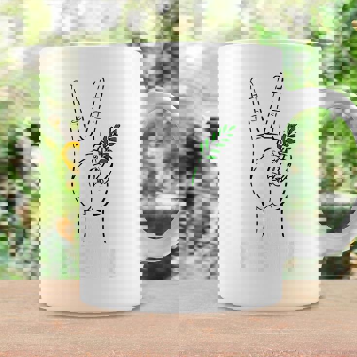 ヨルダン川西岸中東平和鳩オリーブの枝無料パレスチナ コーヒーマグ ギフトのアイデア