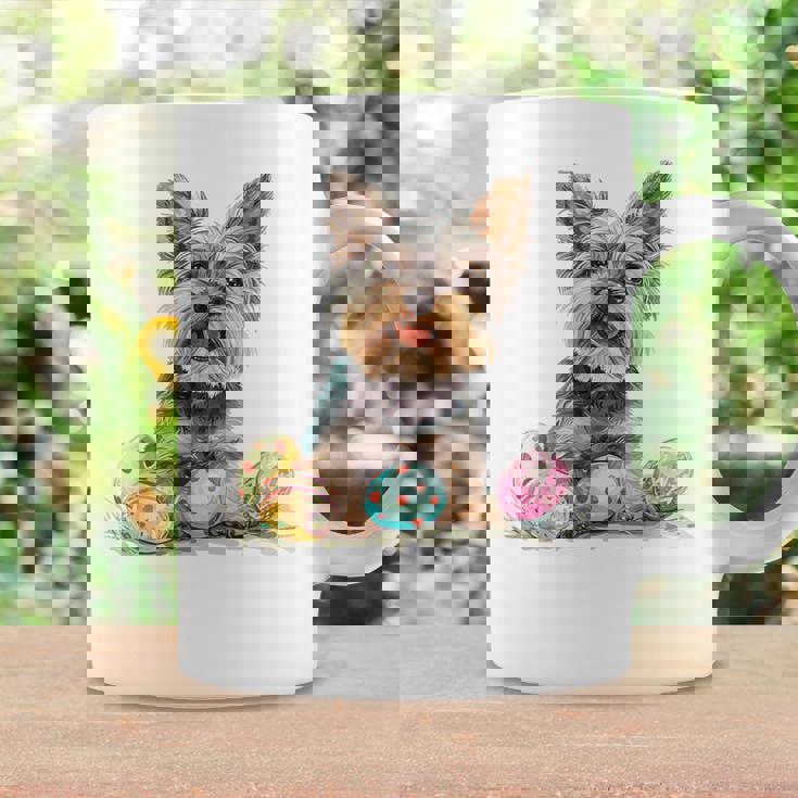 ヨーキー ヨークシャーテリア 犬種 ハッピーイースター メンズ レディース コーヒーマグ ギフトのアイデア