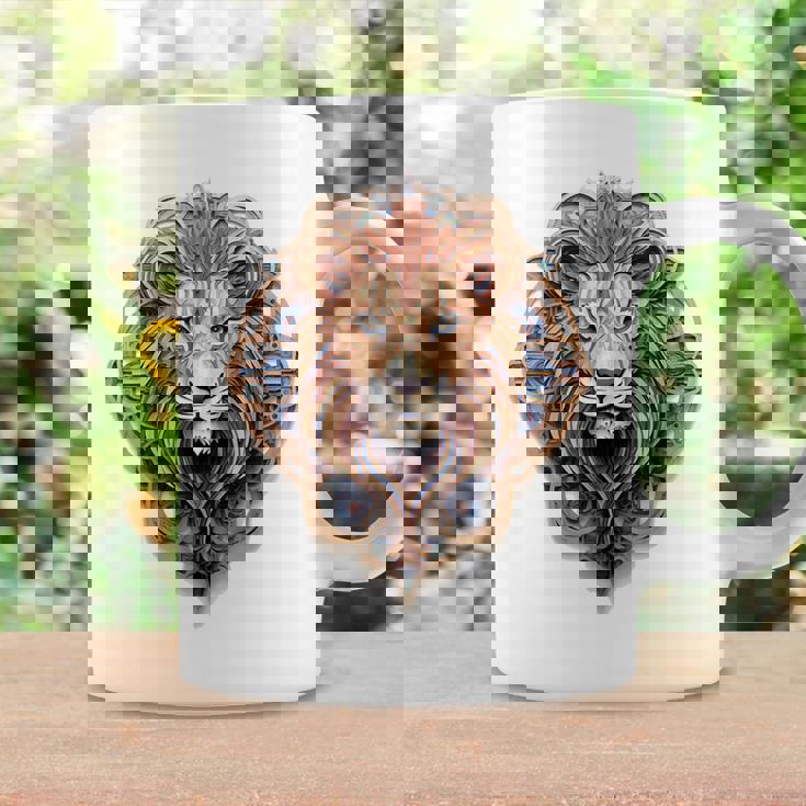 ライオン 動物 彫刻 動物園 抽象芸術 絵画 ライオン コーヒーマグ ギフトのアイデア