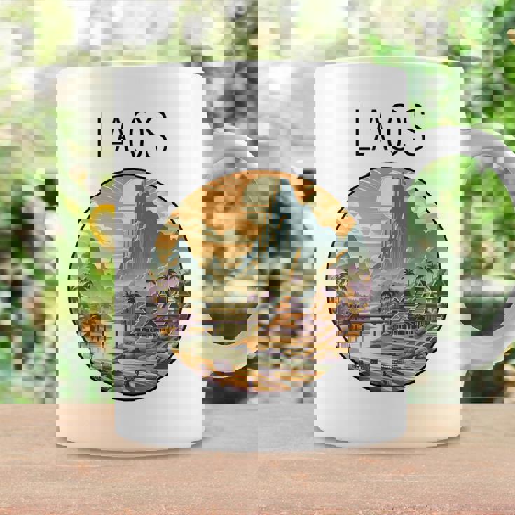 ラオスの風景 アールデコ コーヒーマグ ギフトのアイデア