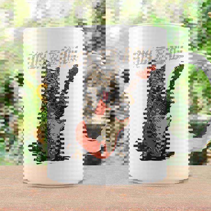 ロックンロール ギター 猫 ビンテージ Rock ギタリスト 猫 長袖tシャツ コーヒーマグ ギフトのアイデア