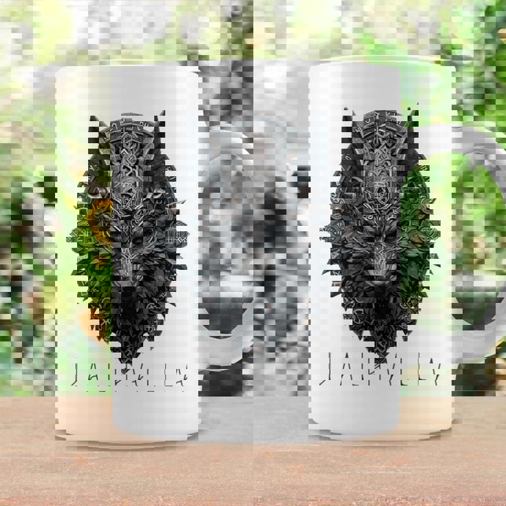 ヴァルハラ ウルフマスク オーディン ルーン文字 北欧コンパス バイキング メンズ レディース 長袖tシャツ コーヒーマグ ギフトのアイデア