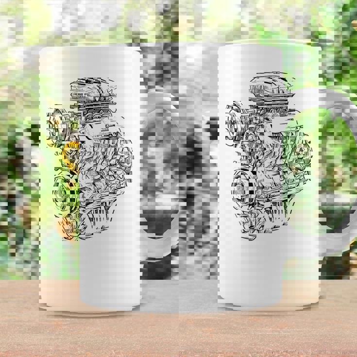 ヴィンテージエンジンブロック – メンズカー&メカニックガレージグラフィック コーヒーマグ ギフトのアイデア