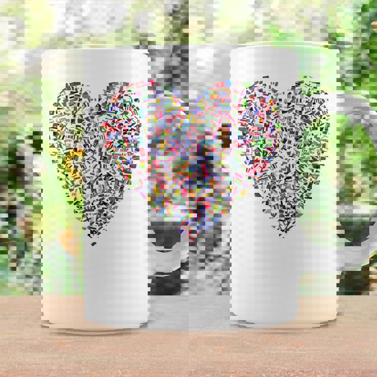 世界国旗 ハート 国旗 旅行 トラベラー コーヒーマグ ギフトのアイデア