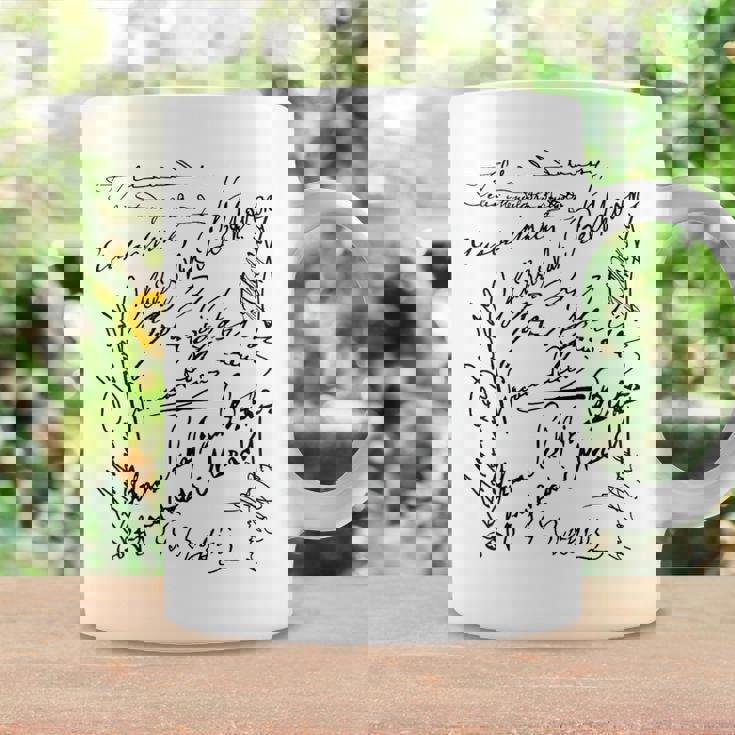 作曲家シグネチャー バッハベートーヴェン・マーラー モーツァルト・ロッシーニ コーヒーマグ ギフトのアイデア