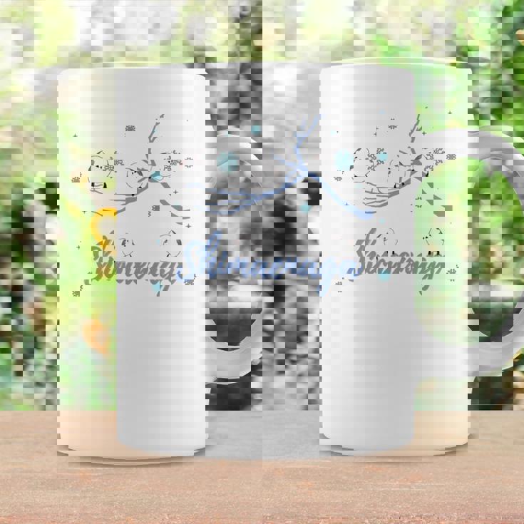 北海道 冬の風景 シマエナガのイラスト 雪の結晶 可愛い小鳥 長袖tシャツ コーヒーマグ ギフトのアイデア