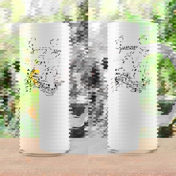 北海道の歌う小鳥 シマエナガ 音符 音楽好き 指揮者 可愛い コーヒーマグ ギフトのアイデア