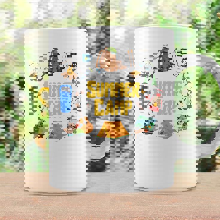 夏のキャンプ旅行 キャンパー キッズ 女の子 男の子 お揃い 長袖tシャツ コーヒーマグ ギフトのアイデア