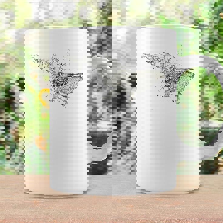 幾何学的クジラtシャツ メンズ シャツ レディース ブラック ホワイト コーヒーマグ ギフトのアイデア