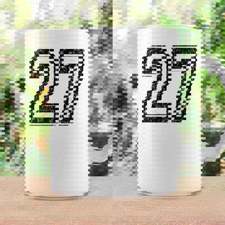 数字 27 ヴィンテージ ブラックホワイト コーヒーマグ ギフトのアイデア