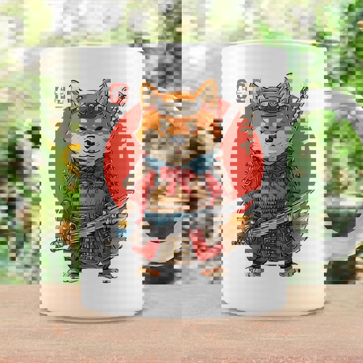 日本の侍犬 柴戦士 浮世サムライ バックプリント コーヒーマグ ギフトのアイデア