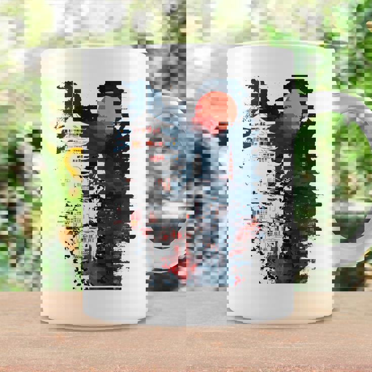 日本の忍者バックプリント。 コーヒーマグ ギフトのアイデア