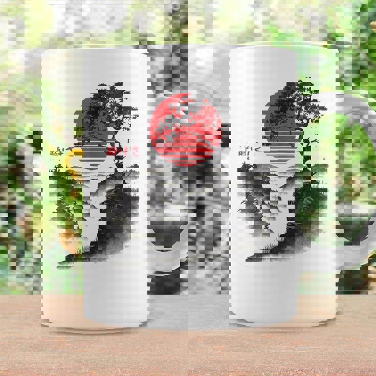 日本の木 赤い月 絵画 日本 夕日 男性 女性 コーヒーマグ ギフトのアイデア